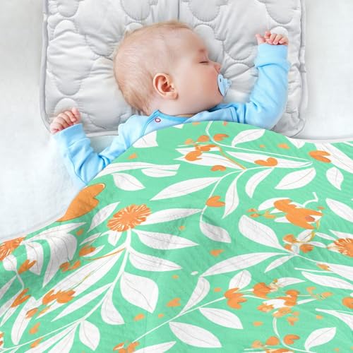 Burbuja Botanical Leaves Baby Blanket for Boys Girls, Nursery Soft Warm Swaddling Receiving Baby Blankets, 30x40 in Toddler Blanket4