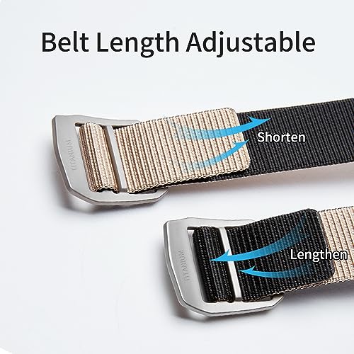 Nylon Tactical Military Men's Belt - Adjustable Titanium Buckle, Green, 41.34-53.15 inches2