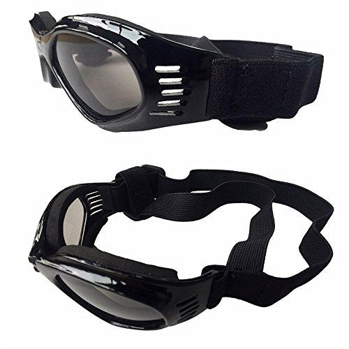 Cool Pet Dog Motorcycles Bike Helmet/Sunglasses for Sun Rain Protection,Funny Halloween Cosplay Costume for Cats Dogs (Black Sunglasses)