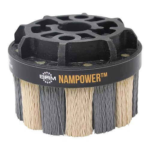 Image of Brush Research ADT10038320 Nampower Turbine Style Abrasive Disc Brush, Combination Silicon Carbide /Ceramic Filament, 100mm Diameter, 38mm Bristle Length (Pack of 1)