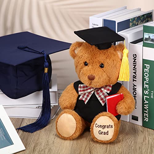 Zomiboo 2024 Graduation Bear Gifts for Her 11 Inch Graduation Plush Bear Toy with Black Hat Congrats Grad for Nurse Kindergarten Elementary High School College Class of 2024
