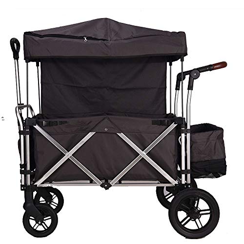 Chariot de jardin robuste de transporteur pliable de qualité supérieure avec toit
