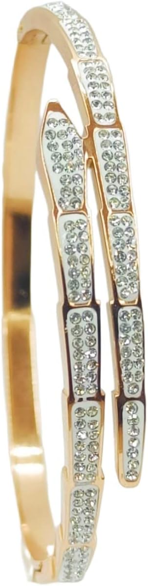 Dazzle with PANACHEAnti tarnish stainless steel rose gold bracelet for girls and women