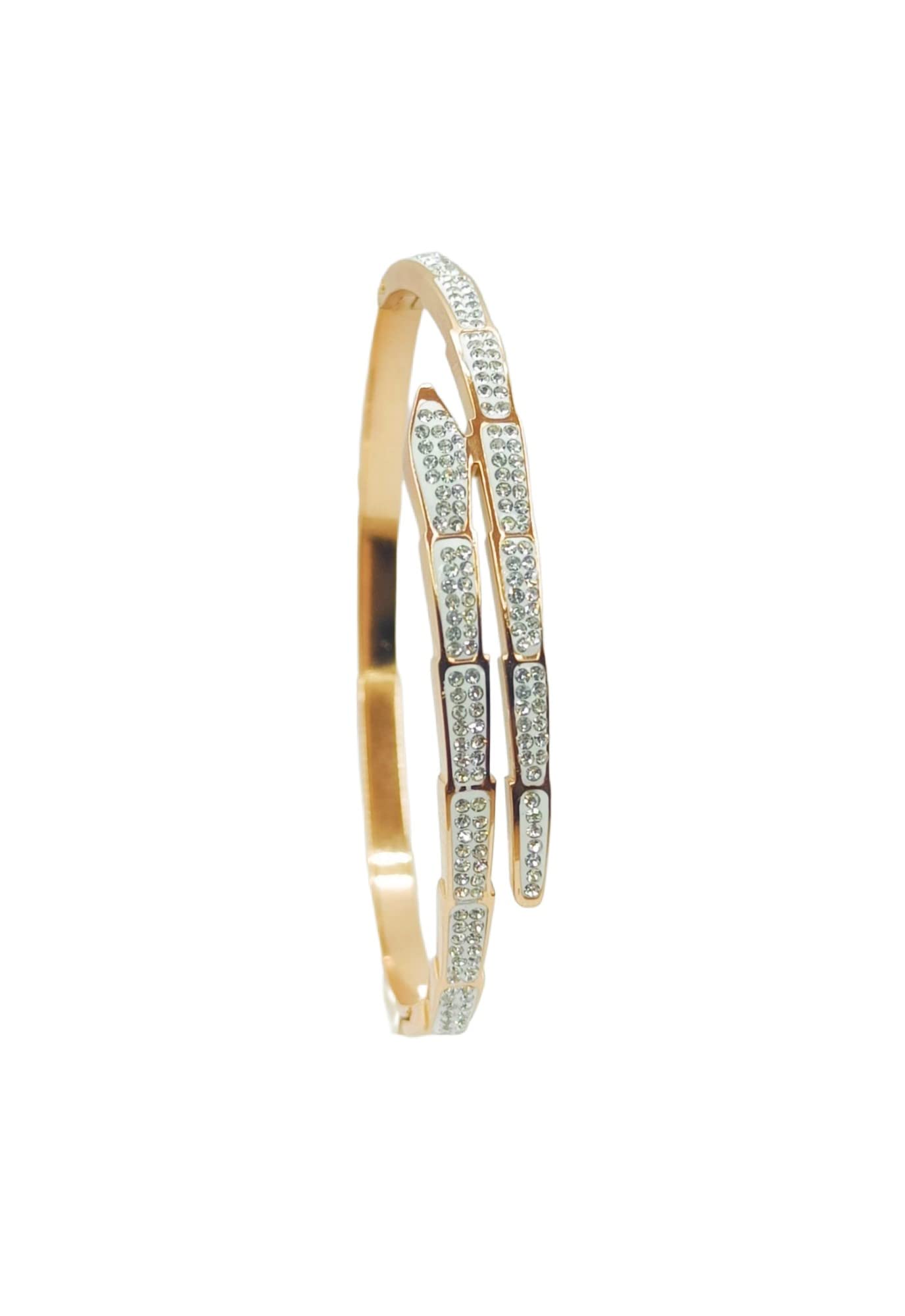 Dazzle with PANACHEAnti tarnish stainless steel rose gold bracelet for girls and women