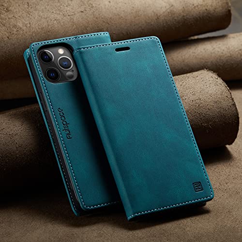Capa tipo carteira compatível com iphone 14 plus, carteira de couro retrô real fólio com capa magnét