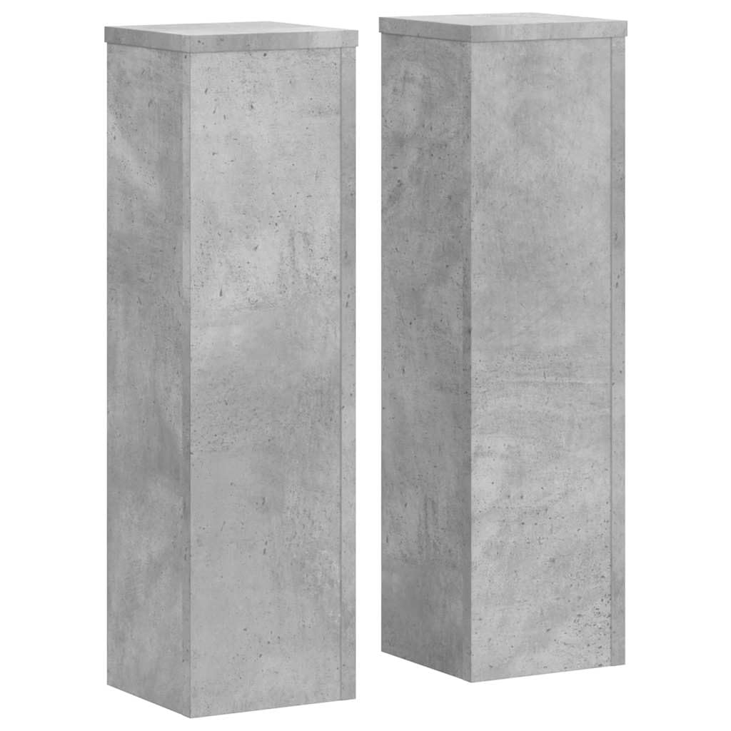 vidaXL Plant Stand 2pcs, Plant Pot Stand for Indoor Living Room, Plant Holder for Decorative, Flower Stand Flower Pot, Concrete Grey Engineered Wood