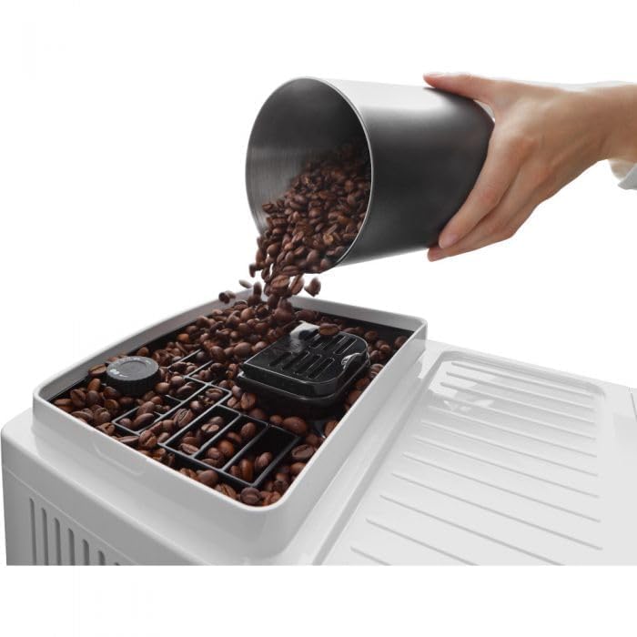 Image of De'Longhi Magnifica Start Fully Automatic Coffee Machine, Original Italian Brand, Built-In Grinder, 4 Recipes, One-touch Espresso Maker, Milk Frother Wand, Bean to Cup, White, ECAM220.20