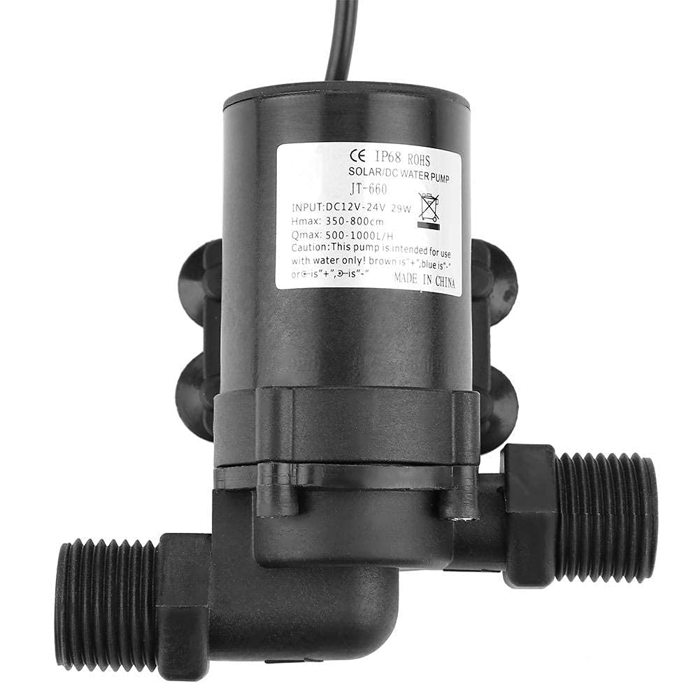 Pompa di Acqua Senza Spazzola di DC 24V, Pompa di Acqua Sommergibile Ecologica a Basso Rumore per il Riscaldatore di Acqua Solare