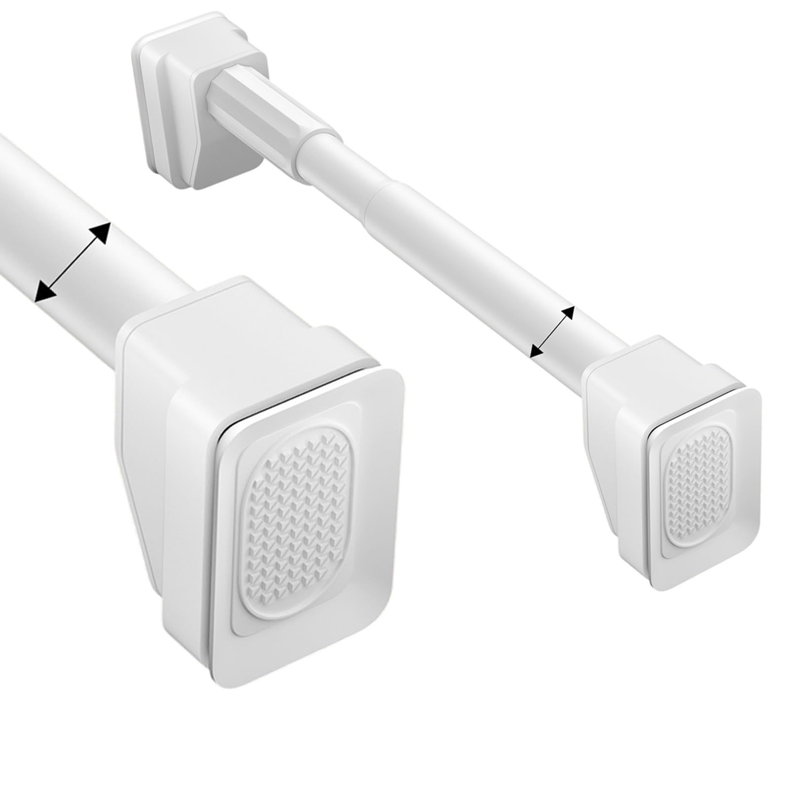 WQPMNYG Adjustable Shower Curtain Tension Rod 40-500cm, Stainless Steel No-Drill Curtain Pole for Bathroom, Closet, Door, Kitchen (White, 260-350cm / 103-137in)