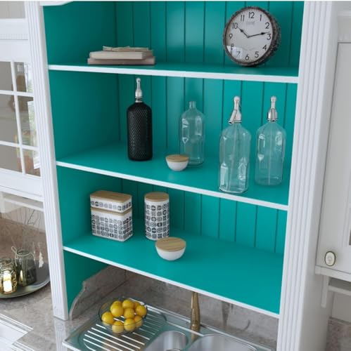 Image of DEEMUS Teal Matte Peel & Stick Self Adhesive Waterproof Sticker for Living Room, Bedroom Office,Almirah, Floor, Tabletop, Wall, Fridge,& Renovation Projects (2 x 3 Feet)