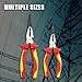 SFREYA VDE & GS Certified 1000V Insulated High Leverage Long Nose Pliers 6 Inch - Chrome Vanadium Steel F8004 IEC 60900 for Industrial Electrical Work with Home and Work Safe.