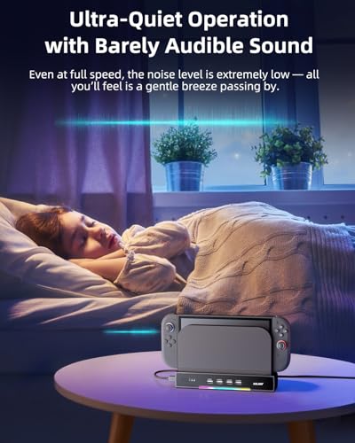 Image of Cooling Fan Docking Station for Switch 2, Dual-Fan, RGB Lighting, 4 USB | Cooling Fan for Switch 2 Dock, Wall Mountable Design Efficient Heat Dissipation, Plug & Play, Adapter Compatible