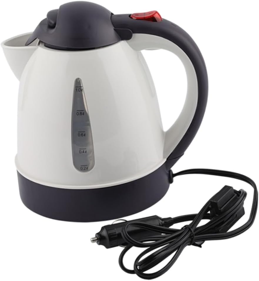 PRETYZOOM 150w Electric Kettle Gooseneck Fast Boil Stainless Steel Tea Pot Auto Shut-off Protection Car Kettle