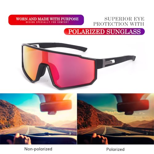 Image of CREEK Polarized Cycling Riding Cricket Glasses Sports Sunglasses Men Women for Moutain Baseball MTB Bicycle PS8528