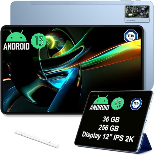OUKITEL OT5 Tablet 12 Pulgadas 256 GB 11000 mAh batería 2K IPS Pantalla Helio G99 16+5MP Cámaras Android 13 Dual SIM 5G WiFi OTG GPS (Azul)