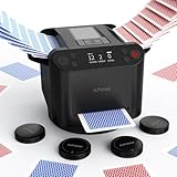 KPAW Shuffler automatico di carte e dealer - 1-2 mazzi supportano 12 giocatori, 4 telecomandi da disegno, gameplay integrati, affare a 360°/180°, per poker, UNO, fase 10, skip-Bo, Rummy, Texas Hold'em
