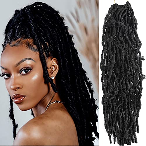 Butterfly Locs Crochet Hair 18 Inch 7 Packs Faux Locs Long Distressed Locs Crochet Hair For Black Women Crochet Braids Soft Locs Pre Looped Synthetic Braiding Hair Extension (18 Inch, 1B#)
