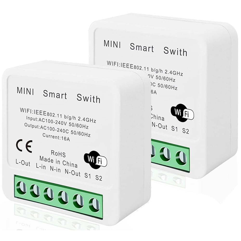 PohaytipeHomekit Smart WiFi Relay Switch, Mini Smart Wireless Relay, Electric Outlet Timer, Voice Control, (2PCS)
