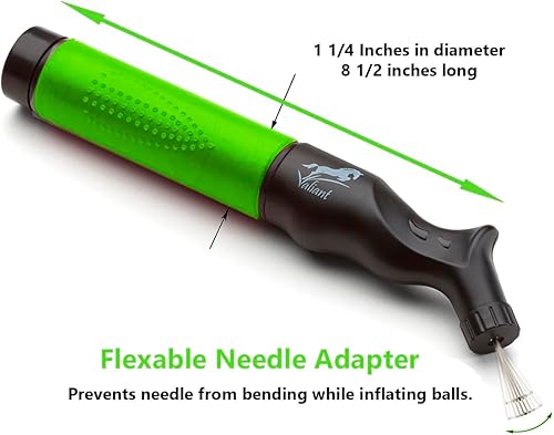 Miniatura 3 de Valiant Inflador de bola deportiva con 5 agujas y bolsa, bomba de aire portátil de doble acción con pasadores para inflar pelota de fútbol, fútbol,