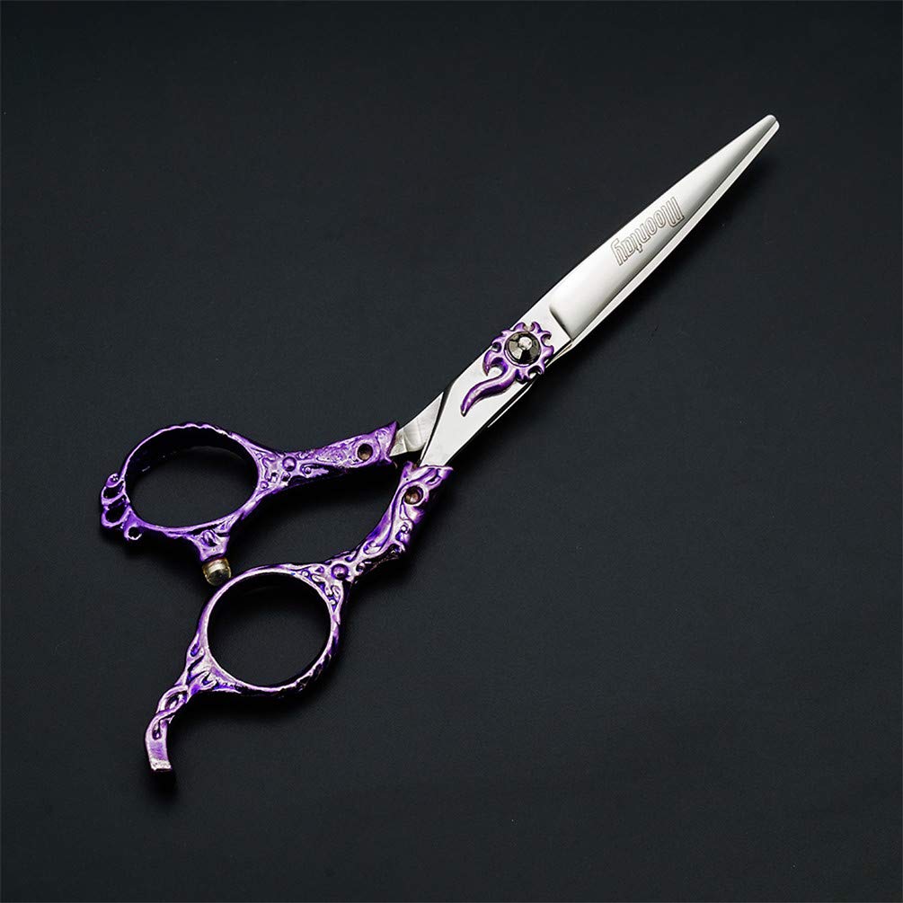 Coupe de Cheveux Ciseaux Kits, Barbiers Inoxydable Ciseaux de Coupe de Cheveux en Acier pour Hommes Femmes Enfants Animaux de Compagnie Salon Barber (Violet)