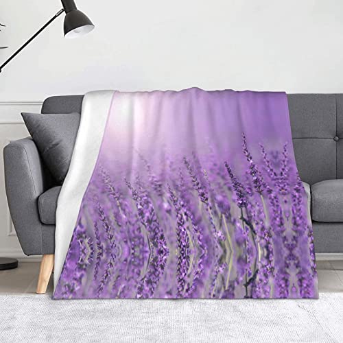 Couverture super douce en flanelle lavande confortable - 2