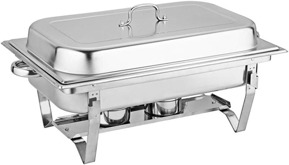 9L Chafing Dishes Food Warmer Stainless Steel 3 Pan Rectangular Food Buffet Server with Fuel Container Buffet Serving Utensils for Party Restaurant Buffet,