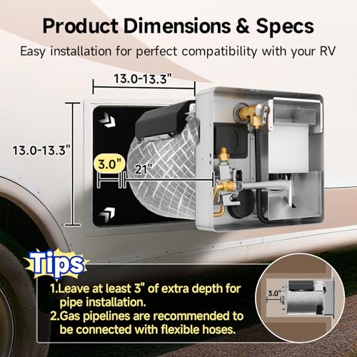 Image of KINGRVER 6 Gallon RV Hybrid Water Heater, Electric & Gas Heating Options - Use Separately or Together for Faster Hot Water, Porcelain-Lined Steel Tank with Direct Spark Ignition (DSI)