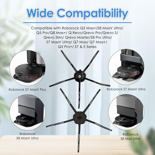 Image of (6 Pack) Side Brushes for Roborock Q7 Max+, Q7 Max, Q5 Max+, Q5 Pro, Q5 Pro+, Q8 Max+, Q Revo, Qrevo S, Qrevo Pro, Qrevo Slim, Qrevo Master, S7 MaxV Ultra, S8 MaxV Ultra, S8 Pro Ultra, S7 & E Series