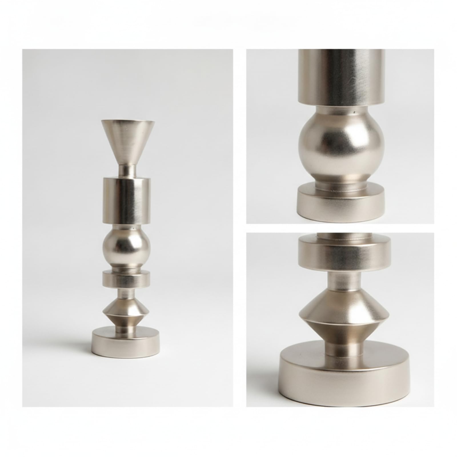 Gralara Kerzenhalter in Blumenform metallisch Aluminium-Kerzenständer modern Kerzenleuchter für Tischdekoration