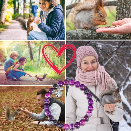 Image of MollyQueen Cute Squirrel Gifts - Squirrel Jewelry Bracelet Inspirational Gift for Friend