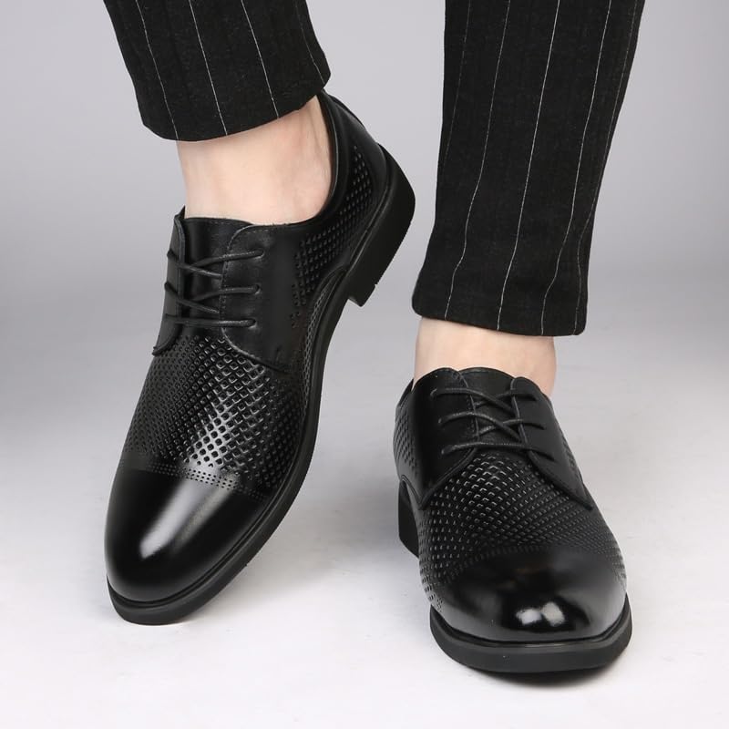 Men's Dress Tuxedo Shoes Retro Comfortable Business Non-Slip Softsole Walking Derby Shoes2