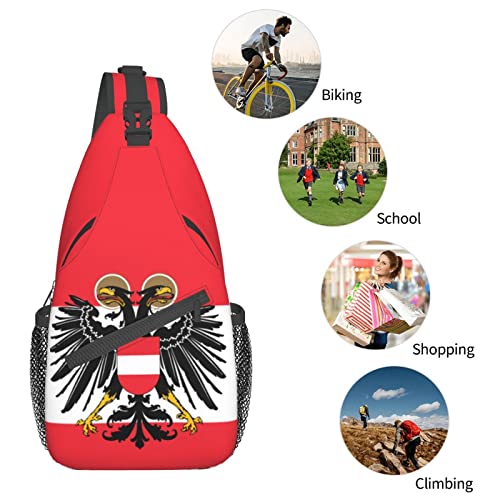 Mochila tipo bandolera con bandera austriaca negra unisex miniatura 7