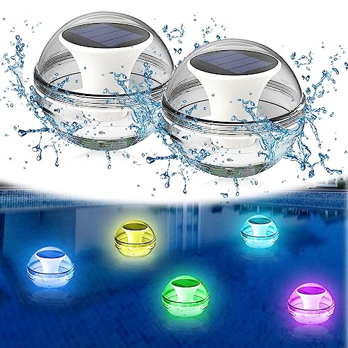 mizikuu Luci Piscina, 2 Pcs Luci Sommergibili per Piscina RGB Illuminazione Subacquea Impermeabile Piscina Fuori Terra Luci LED Galleggianti per All'aperto Piscina Spa Festa Giardino