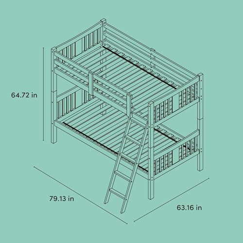 image for Storkcraft Caribou Bunk Bed Twin Over Twin Bunk Bed (White with Natura