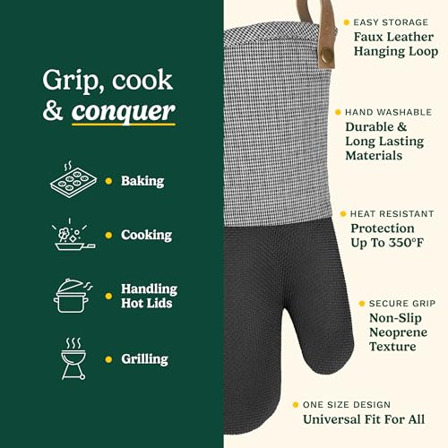 Image of Cuisinart Heritage Kitchen Oven Mitts, Heat-Resistant, 2-Pack, 7 inchx13 inch