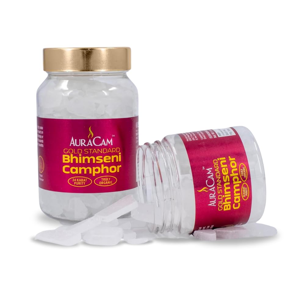 AuraCam Gold Standard Bhimseni Camphor/Camphor for Pooja/100% Pure Brass Kapoor/Aromatic for Pooja, Meditation, Havan, Room Freshener/Pure & Natural Pacha Kapoor (Pack of 1, 100 g) (B0C6982254) Amazon Price History, Amazon Price Tracker
