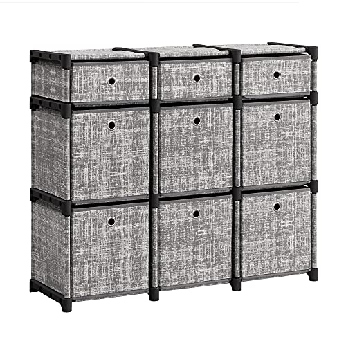SONGMICS 9-Cube Storage Organizers, Storage Drawers with Fabric...