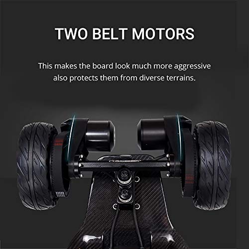 RALDEY V2 Carbon Fiber Off-Road Skateboard Electric Skateboard All Terrain Longboards with Remote 28MPH Top Speed 3000W Dual Belt Motor 19 Miles Range Suitable for Adults Teens
