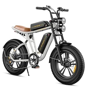 ENGWE M20 Elektrische Fiets voor Heren, 75KM+75KM Dubbel Accusysteem, 20″x4.0″ Dikke Banden, 48V 26AH Batterij, All-Terrain Off-Road, Shimano 7 Versnellingen, Volledig Geveerd (Wit)
