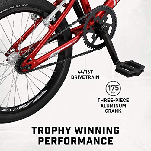 image for Mongoose Title Pro BMX Race Bike with 20-Inch Wheels in Red for Beginn