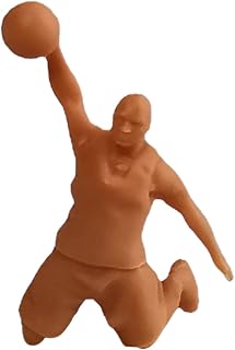 misppro 1:64 Scale Basketball Player Resin Figurine - Unpainted Miniature Model for Sand Table, Diorama, and Collectors