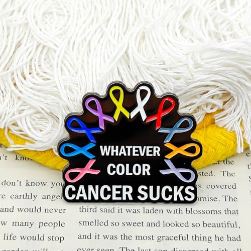 Image of Whatever Color Cancer Sucks Fight Enamel Pin - Theme Series | Premium Enamel Pin - Statement Lapel Pin - Plated Badge for Clothing, Bags, Hats, Jackets, and Lanyards