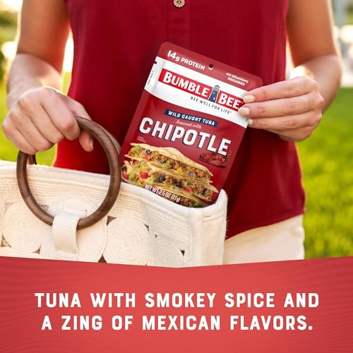 Image of Bumble Bee Chipotle Seasoned Tuna, 2.5 oz Pouch - Ready to Eat - Wild Caught Tuna Packet - 14g Protein per Serving - Gluten Free