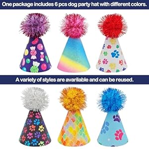 6PCS Mini Dog Party Hat for Small Cat Puppy Doggie Kitten Rabbit Animals Wedding Birthday Holiday Party Grooming Accessories