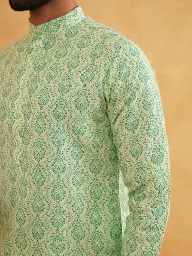 Image of SOJANYA Men's Cotton Blend Kurta with Ethnic Motifs Print