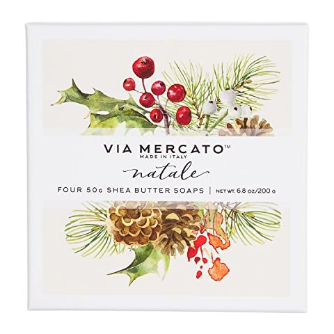 Via Mercato Natale Shea Butter Soap Boutique Luxury Gift Box (Set of 4, 50g Each) - Natale Cover