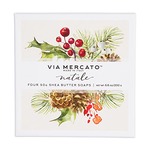 Via Mercato Natale Shea Butter Soap Boutique Luxury Gift Box (Set Of 4, 50G Each) - Natale #TOP21