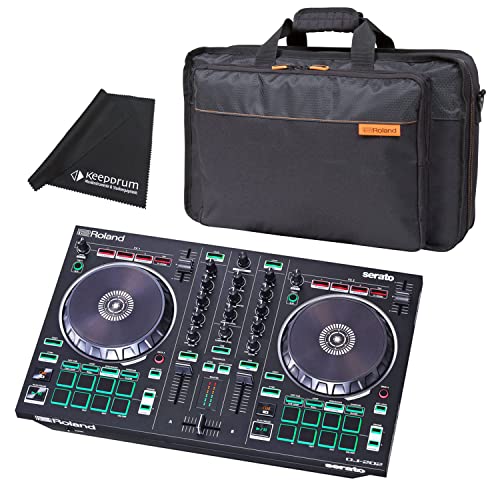 Roland DJ-202 - Mezclador USB para DJ + bolsa de transporte CB-BDJ202 + paño de microfibra keepdrum