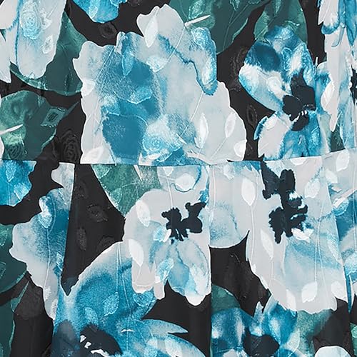 Image of Alex Evenings Women's Formal Sleeveless Cowl Neck Floral Print Gown with Shawl, Wedding Guest, Mother of The Bride Dress
