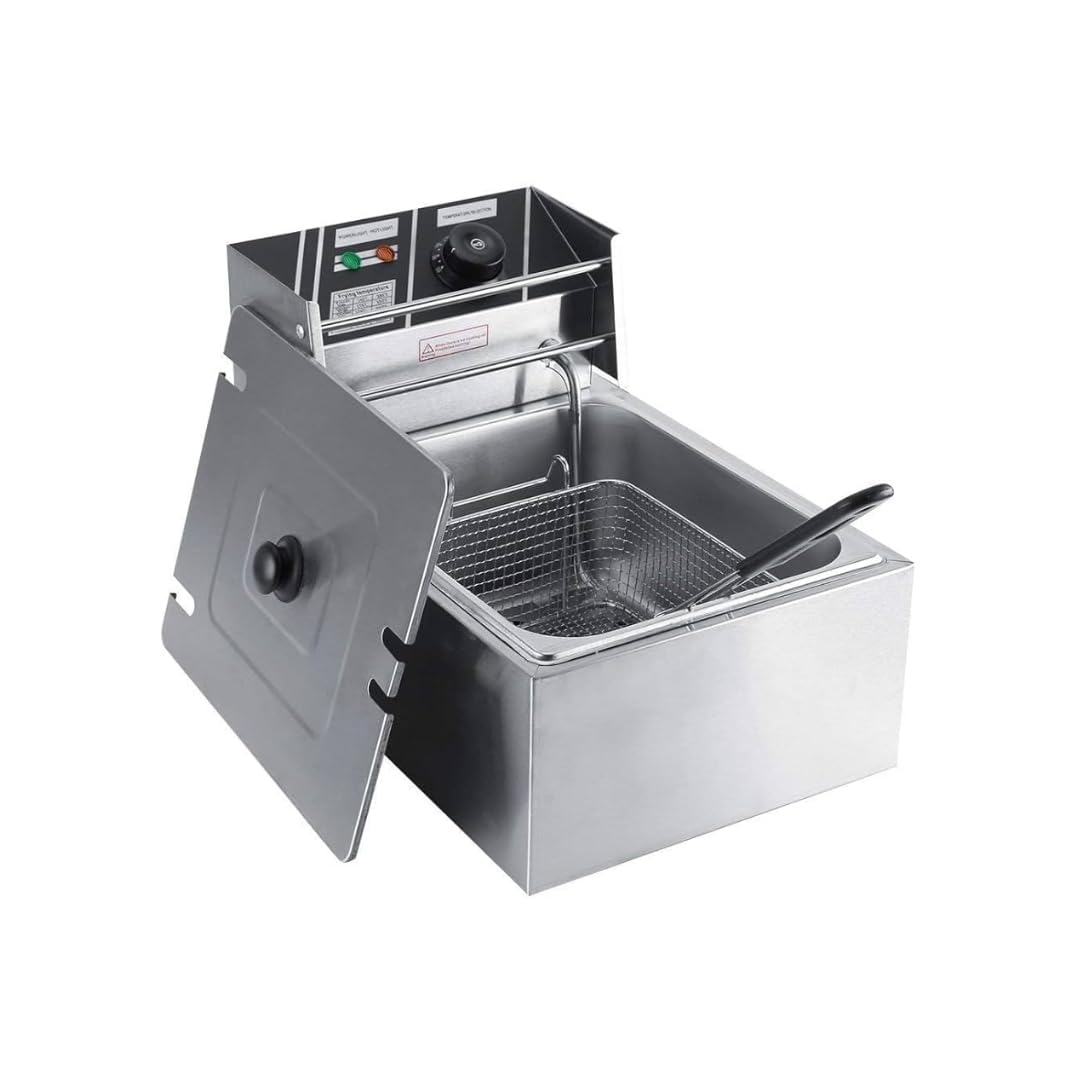 Modern India Kitchenware 6 Litre Electric Deep Fryer, Stainless Steel Commercial Kitchen Appliance with Temperature Control-image-43